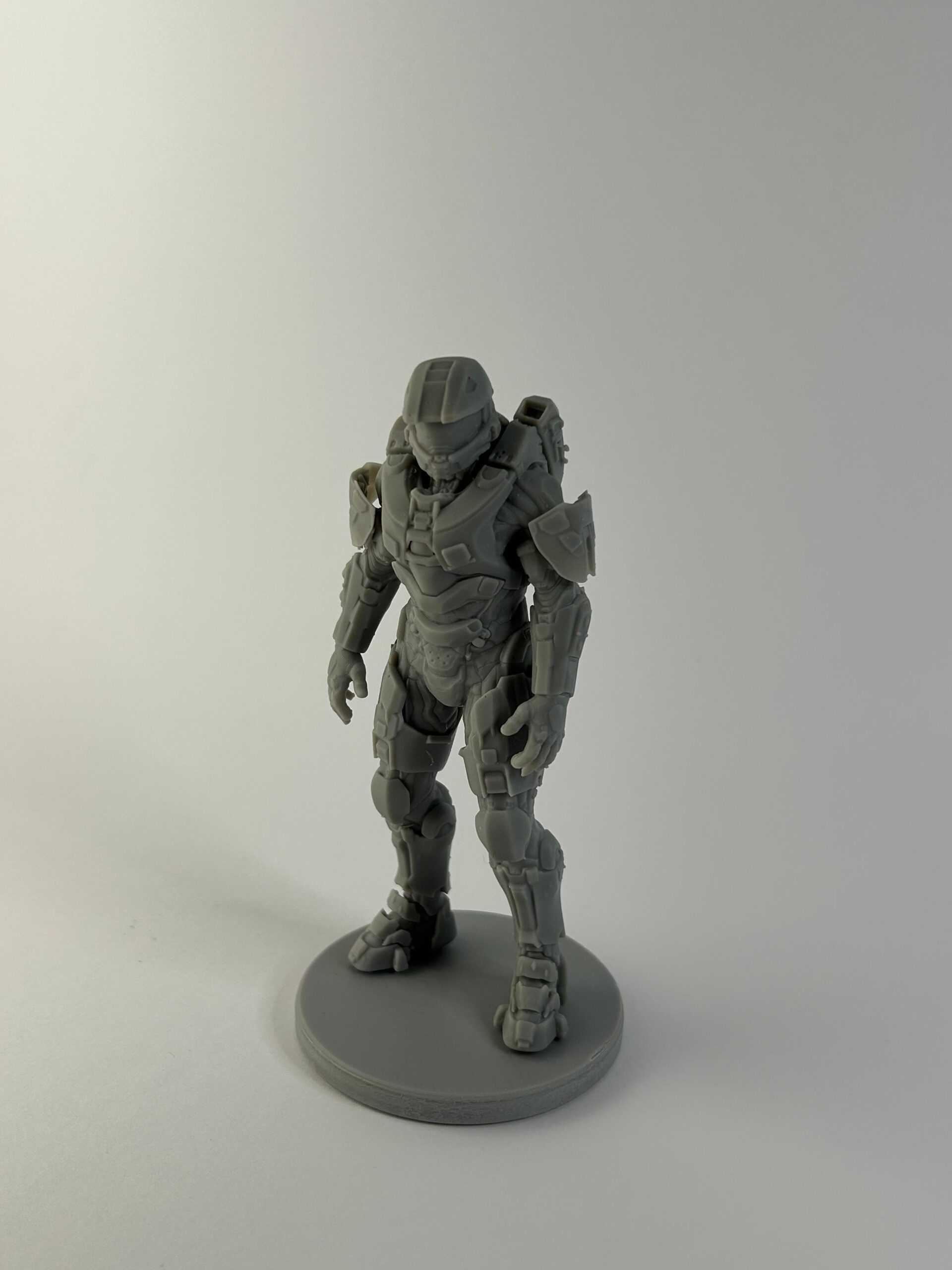 Custom 3D printed resin figure, front view
