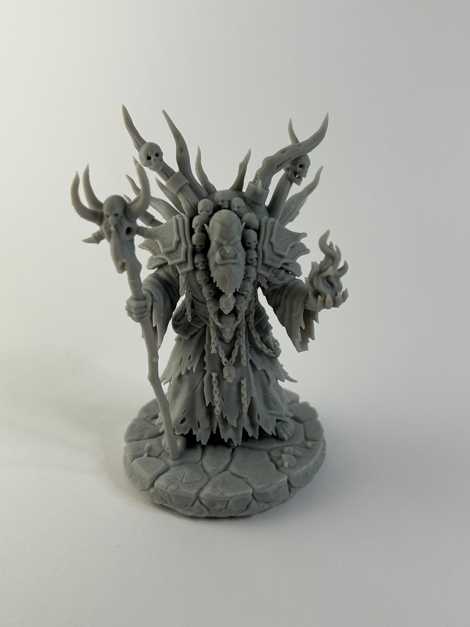 Custom 3D printed resin figure, front view