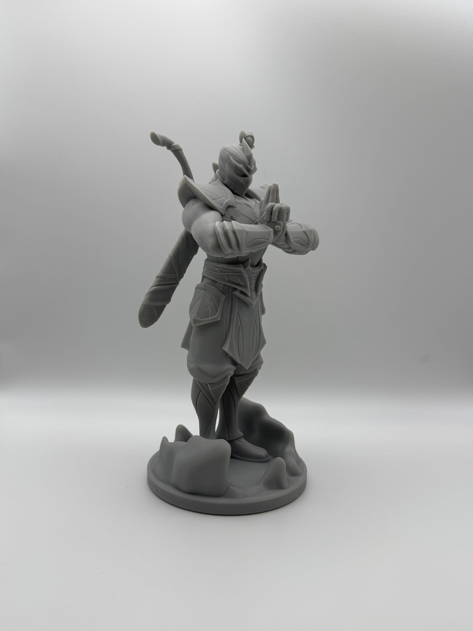 Custom 3D printed resin figure, front view